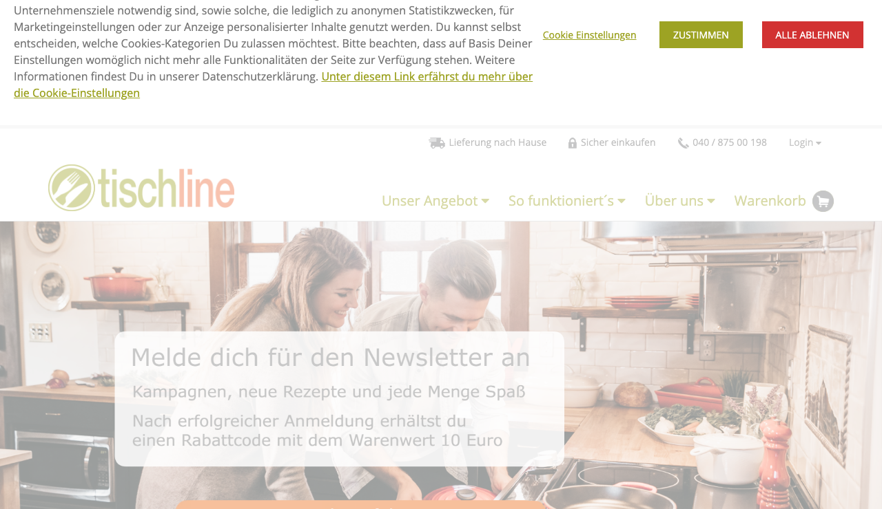 Tischline Kochbox Startseite 2026 mit Abo und Einzelbestellung