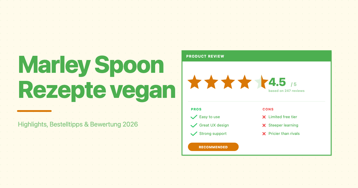 Marley Spoon Rezepte vegan: Highlights, Bestelltipps & Bewertung 2026
