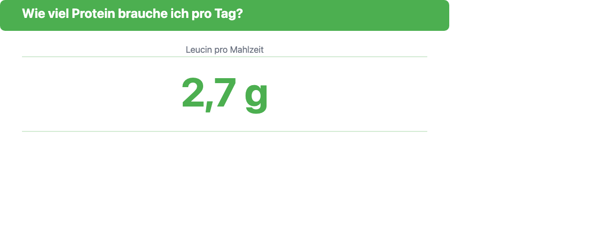 Leucin-Schwelle: mindestens 2,7 g Leucin pro Mahlzeit für optimalen Muskelaufbau